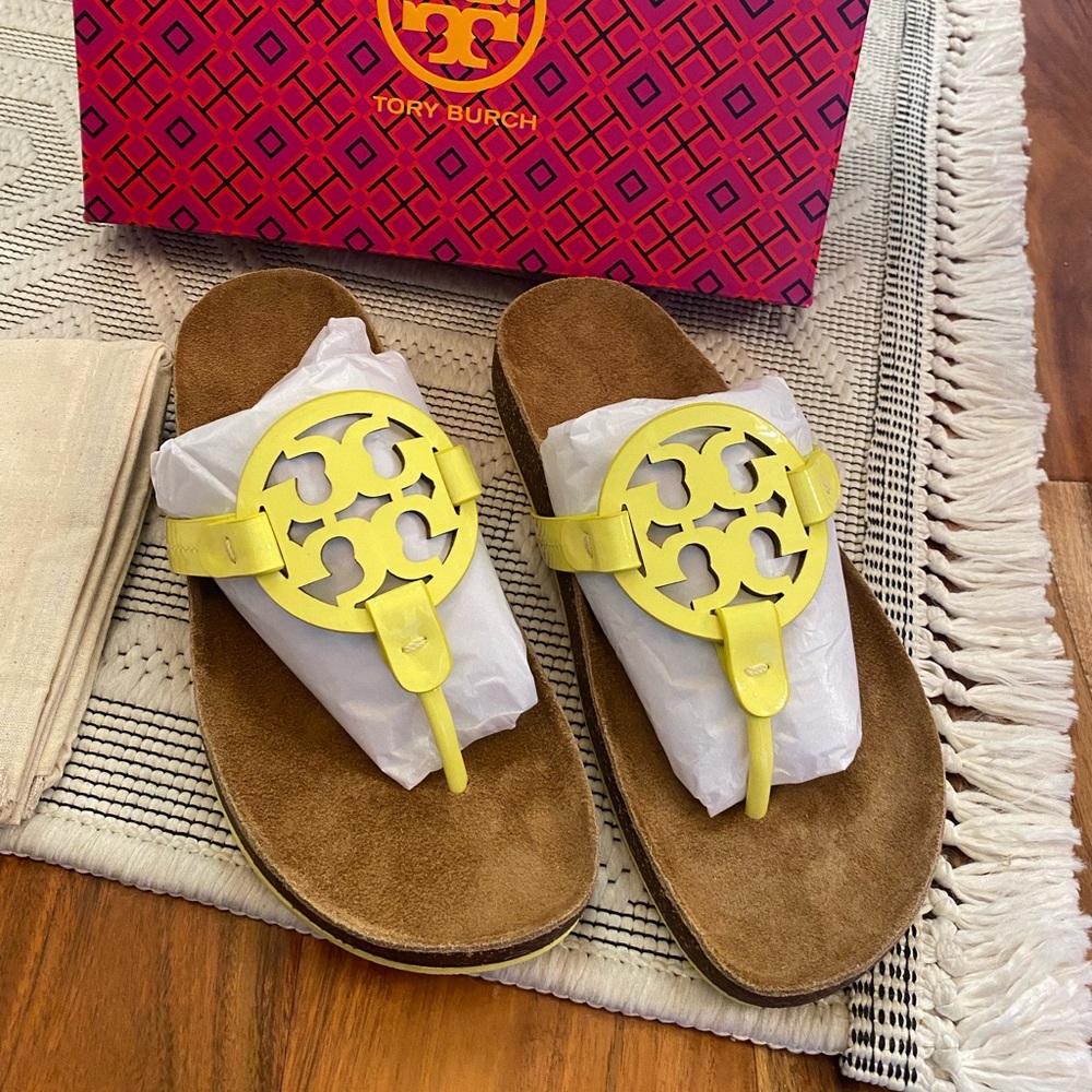 Tory Burch Miller Cloud Soft Patent Leather Sandals